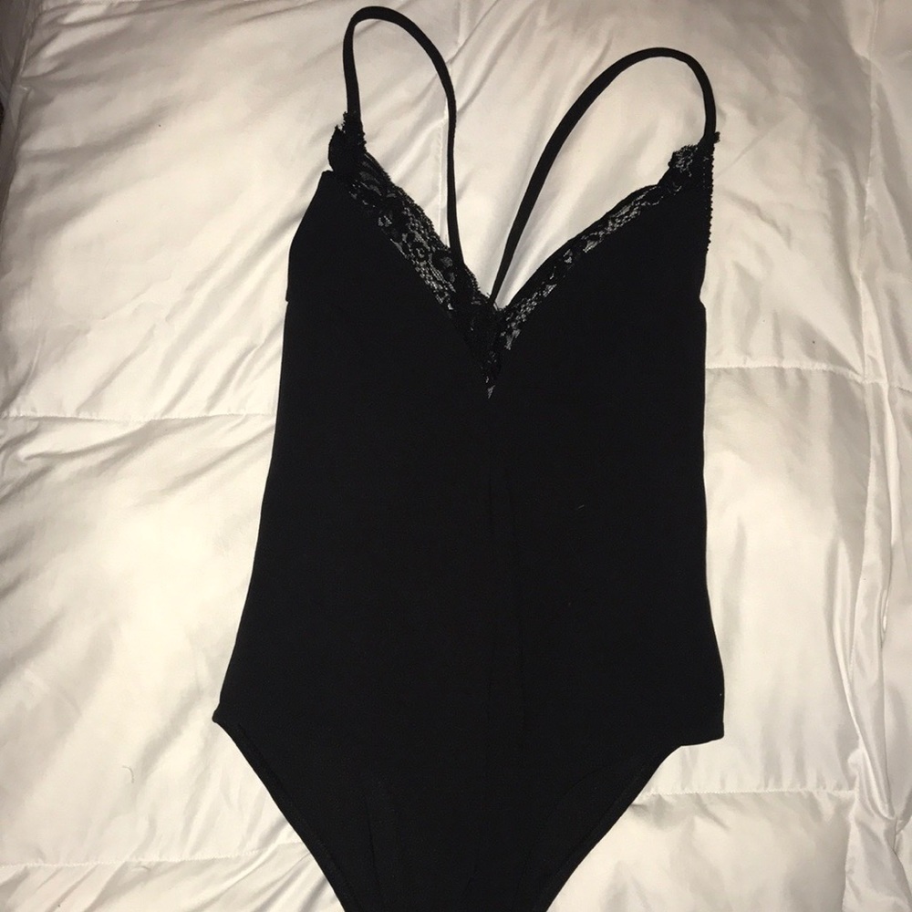 Black low back body suit